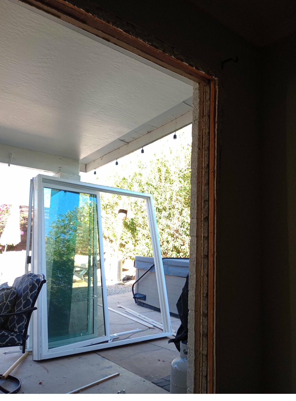 Sliding door demo in progress