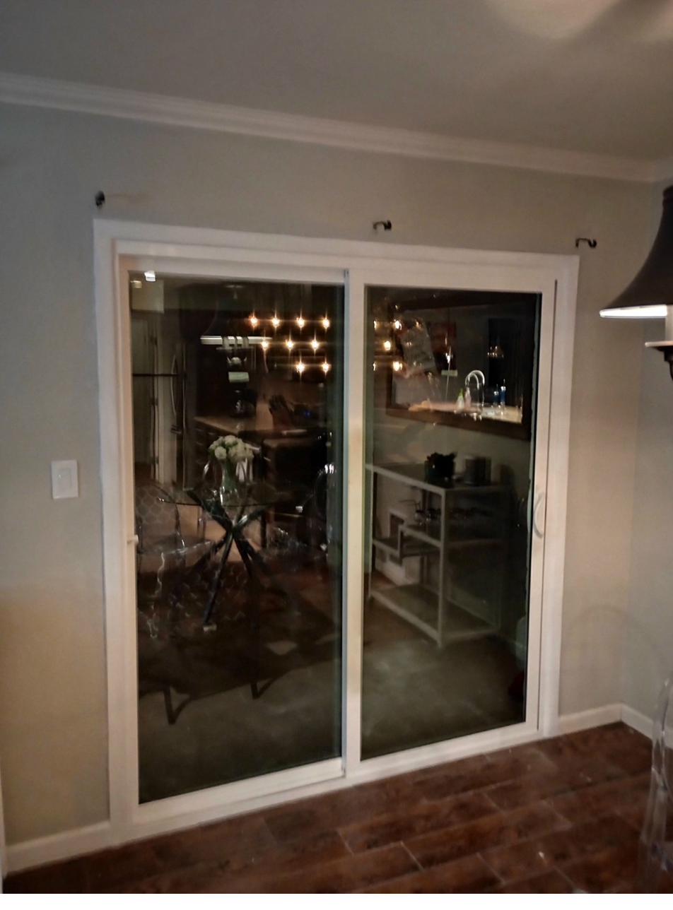 Sliding door installed clean