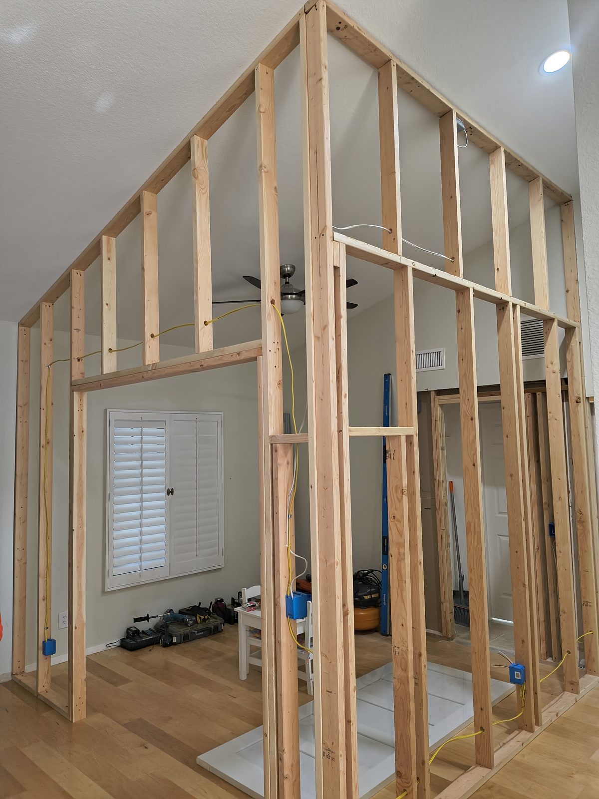 Floor joist framing in progress