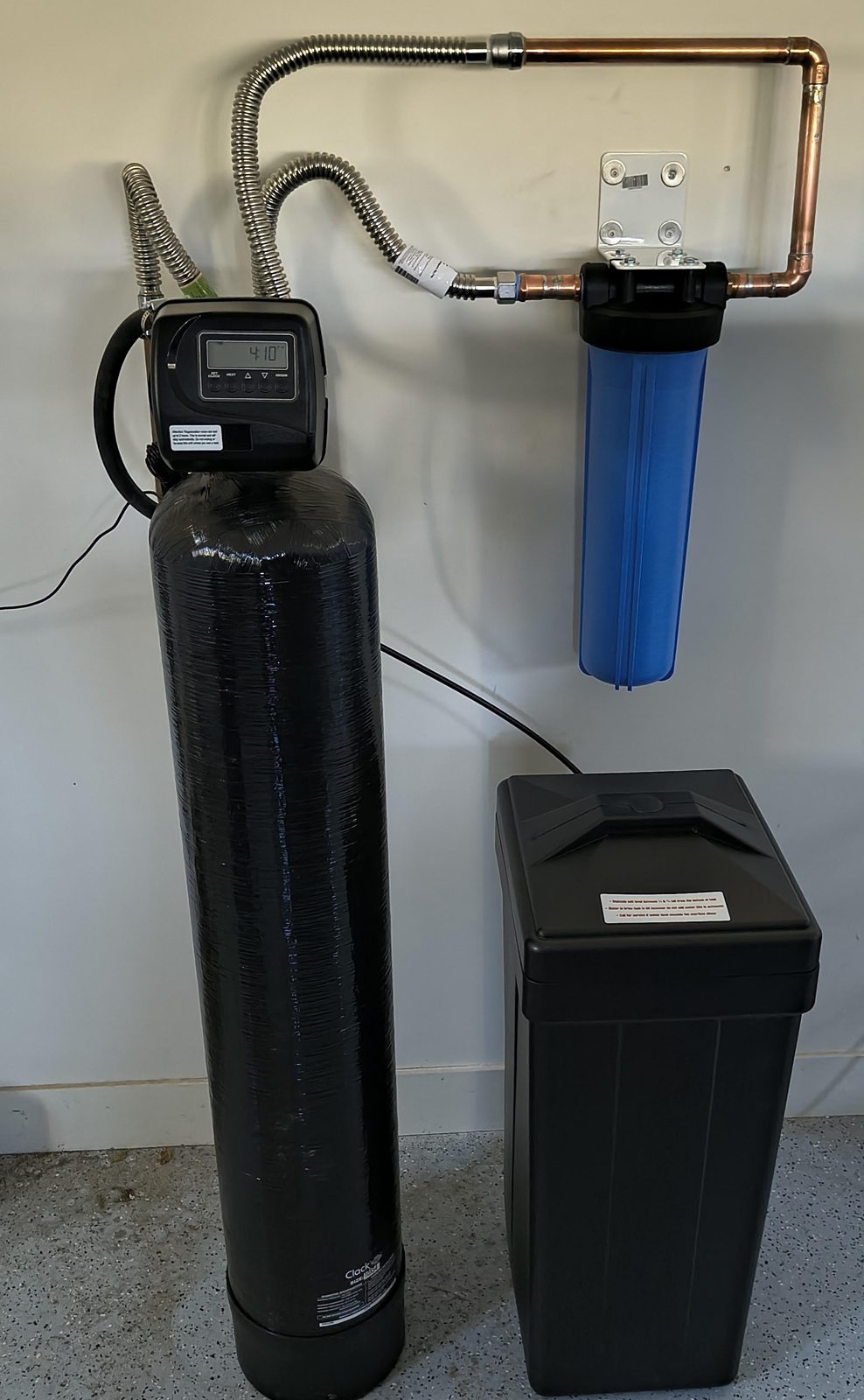 Whole-home water filtration and softener install